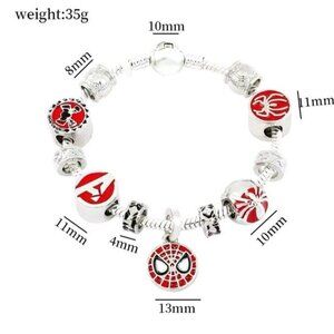 NEW Disney Marvel Bracelet with 7 Charms & Pendant, Women’s Gift Jewelry